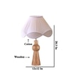 Devansh Off-White Cotton Vintage  Lamp With Wood Base (12X20.3)