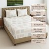 White Geometric 400 TC Cotton Fitted Super King Bed Size Bedsheet With 2 Pilllow Covers Threads