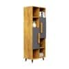 Hexa Engineered Wood Bookshelf Multipurpose Storage Rack in Giant Wood and Slate Grey Colour