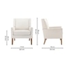 Leston Upholstered Fabric Arm Chair- Off White