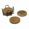 Metalsmith Wooden Coaster Set of 6 with Stand Natural Finish