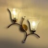 Devansh Metal Electric Wall Light in Gold Colour with Clear Shade Count of 2 Lights