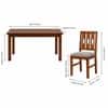 Globally Indian Vihana Solid Sheesham Wood 6 Seater Dining Table Set 6 Chairs Grey