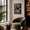 The Castle Decor Gentleman Red Suit Cocktail Wall Art Framed Painting 14x20 Inch