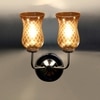 Devansh Steel Electric Wall Light in Steel Colour with Lavender Shade Count of 2 Lights