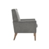 Leston Boucle Fabric Lounge Chair in Grey Colour