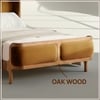 Valerio Duo-Panel Luxe Queen Size Bed in Mustard colour Velvet with Oak wood Frame