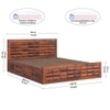Shashi Sheesham Wood King Size Bed In Honey Oak Finish With Hydraulic Storage (72 x 78 inches)