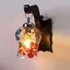 Devansh Solid Wood Electric Wall Light in Brown Colour with Multi Shade Count of 1 Light