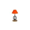 Celeste Orange cotton Table lamp with Wood & Iron Base