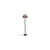 Ray Blue Natural Fiber Shade Floor Lamp with Black Iron Base