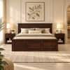 Stainfleld Solid Wood Queen  Size Bed Without Storage (Walnut Finish)
