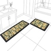Luxe Home Floral Design Combo Kitchen Runner Mat- Yellow (116x36 & 58x36 cm PC-2)