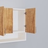 4 Doors Modular Wall Mounted Kitchen Cabinet With Organizer Shelf In Plateau Apple Finish
