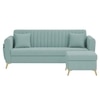 Daraco Velvet L shape 4 Seater Sofa in Touquise Color