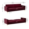 Calisa 3 Seater Pull Out Sofa cum Bed  in Maroon Colour