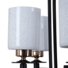 Eliante 6-Light White Chandelier, Mild Steel Frame With Glass Shades, Modern Ceiling Light Fixture