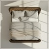 Heritage Cane Upholstered King Size Bed in Linen With Oak wood Frame