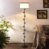 Raine Multicolour Fabric Floor Lamp with Black Iron Base