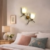Devansh Metal Electric Wall Light in Gold Colour with White Shade Count of 2 Lights