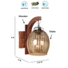 Devansh Solid Wood Electric Wall Light in Brown Colour with Lavender Shade Count of 1 Light
