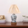 Devansh Off-White Cotton Shade Curtain  Lamp With Wood & Mosaic Glass Base For Decoration/Office/Home/Gifting/Study For Decoration/Office/Home/Gifting/Study