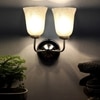 Devansh Metal Electric Wall Light in Steel Colour with White Shade Count of 2 Lights