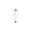 Pearl Grey Fabric Floor Lamp with Black Iron Base