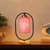 Devansh Pink Jute Drum Wooden & Iron Table Lamp -17 Inch Height -K