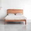 Kyoto Solid Wood Queen Non Storage Bed in Brown Colour