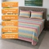 Tiva Multicolor Floral 400 TC Cotton Flat Queen Size Bedsheet with 2 Pillow Covers – Threads
