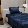 Stoa Paris Single Bedsheet with 1 Pillow Cover sheet with Mystique Blue