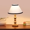 Devansh Multicolor Cotton Table Lamp With  Wood Natural Base (10X10X16) Inches)-33