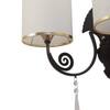 Eliante Cloth Shade Wall Lights Mild Steel & Glass Material Dark Brown & White Finish
