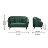 Nilo Velvet 2 Seater Sofa in Green Colour