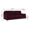 Niwara Velvet 3 Seater sofa in  Red wine color