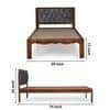 Buttoned Solid Wood Non Storage Single Bed in Provincial Teak Finish