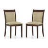 Dalla Solid Wood Dining Chair Set Of 2 In Beige Colour