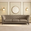 Weston 3 Seater Premium Italian Leather Sofa In Dark Truffle