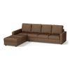 Apollo Sofa (Colour : Mocha, Cushion : Hard, Back Type : High Back, Seating Capacity : Left Aligned 3 Seater + Left Aligned Chaise + Ottoman)