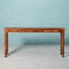 Aangan Solid Wood Console Table with 3 Drawer Storage in Honey Oak Finish 122 cm