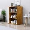 Hexa Engineered Wood Bookshelf Multipurpose Storage Rack in Giant Wood and Frosty White Colour