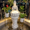 White  2Ft Lotus Buddha Water Fountain With Stand