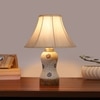 Devansh Off-White Cotton Shade Lamp With Wood & Mosaic Glass Base For Decoration/Office/Home/Gifting/Study For Decoration/Office/Home/Gifting/Study
