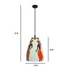 Folk Art Glass Electric Hanging Light in White Colour
