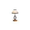 Raegan Multicolor cotton Table lamp with Wood & Iron Base
