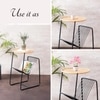Rattan Iron Side Table in Black Colour