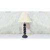 Aurelio Black & Gold Handmade Wooden Table in Rope design with a Cotton Beige shade