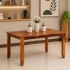Catrice Solid Wood 6 Seater Dining Table in Warm Walnut Finish