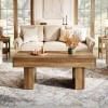 Rectangle Coffee Table, 47.24" Wooden Center Table With Slat Tabletop For Living Room